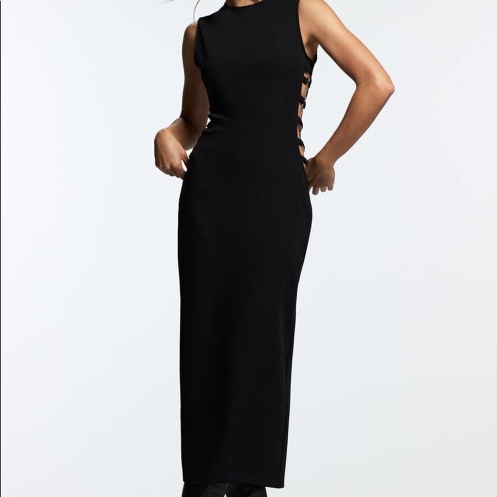 ZARA SIDE RING DRESS BLACK - Picture 8 of 10
